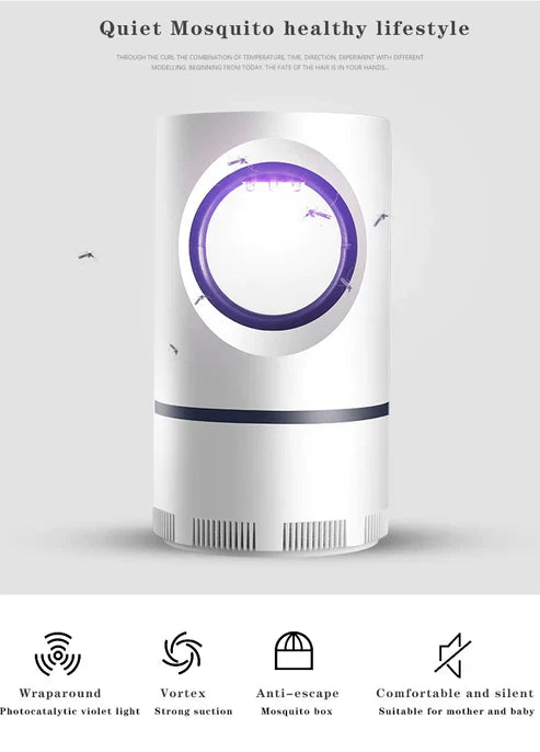 Electric Mosquito Trap Blue Light Mosquito Killer Lamp with USB Power Suction Fan No Zapper Child Safe