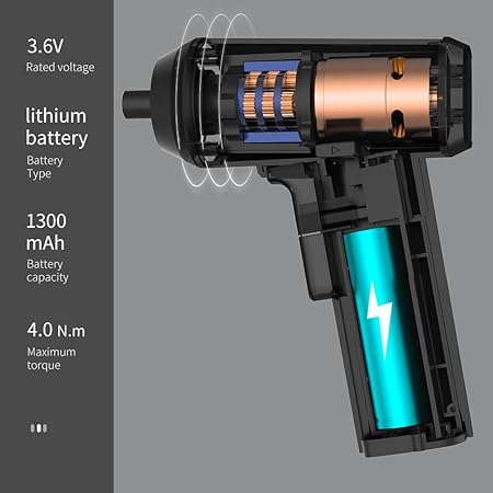 Cordless Screwdriver Kit | 3.6V Cordless Drill | 37 in 1 Electric Screwdriver Set | 4Nm Torque Automatic Power Screwdriver with USB Recharge | LED Light for Home Improvement