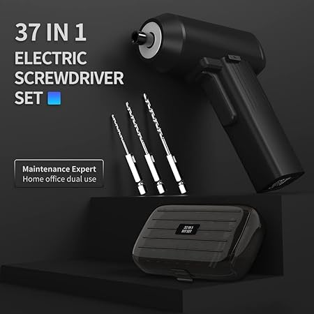 Cordless Screwdriver Kit | 3.6V Cordless Drill | 37 in 1 Electric Screwdriver Set | 4Nm Torque Automatic Power Screwdriver with USB Recharge | LED Light for Home Improvement