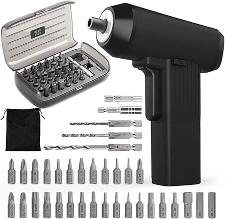 Cordless Screwdriver Kit | 3.6V Cordless Drill | 37 in 1 Electric Screwdriver Set | 4Nm Torque Automatic Power Screwdriver with USB Recharge | LED Light for Home Improvement