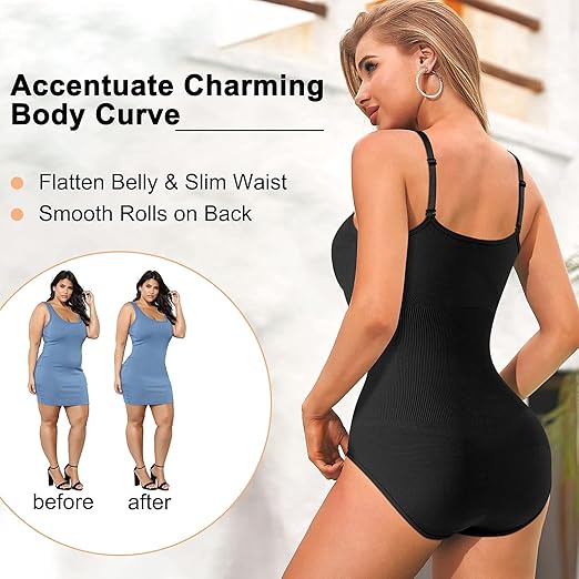 Women Bodysuit Tops Shapewear Seamless Tummy Control Slimming Waist
