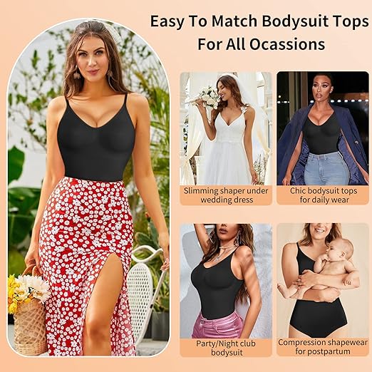 Women Bodysuit Tops Shapewear Seamless Tummy Control Slimming Waist