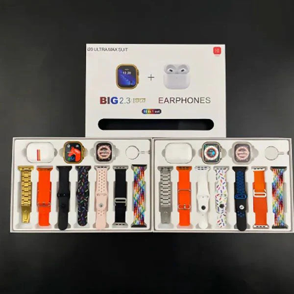 I20 Ultra Max Smartwatch Bundle - 10 Straps + AirPods Free